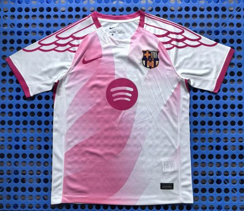 Barca Camisetas de Futbol Fans Version 2025-2026 Barcelona Pink/White Soccer Training Jersey
