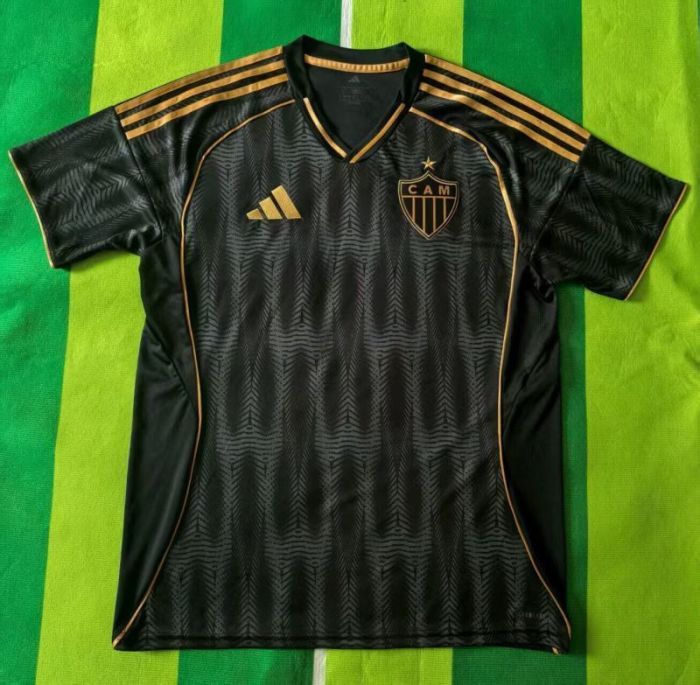 Fan Version 2025-2026 América Mineiro Third Away Black Soccer Jersey Football Shirt