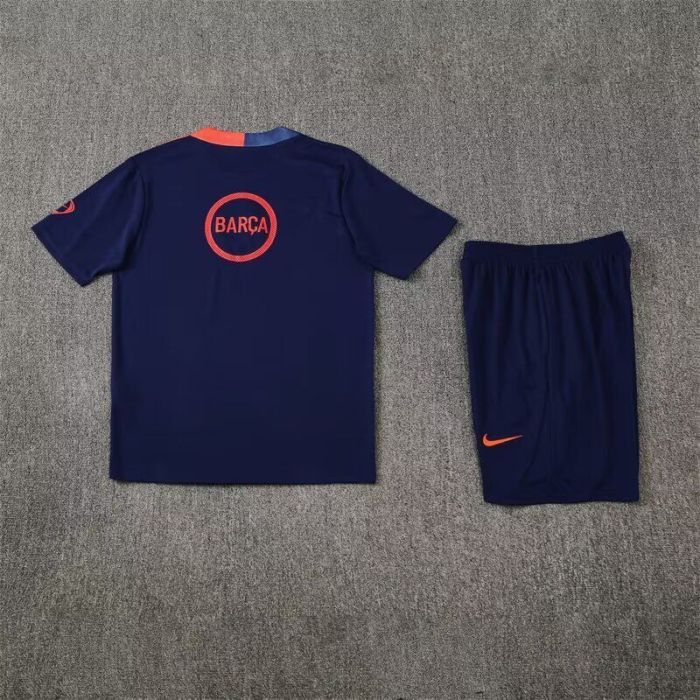 Adult Uniform 2025-2026 Barcelona Blue Soccer Training Jersey and Shorts Football Kits