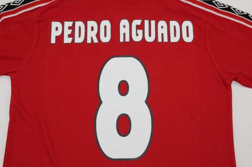 Retro Jersey 1999-2000 Córdoba PEDRO AGUADO 8 Away Red Soccer Jersey Cordoba Football Shirt