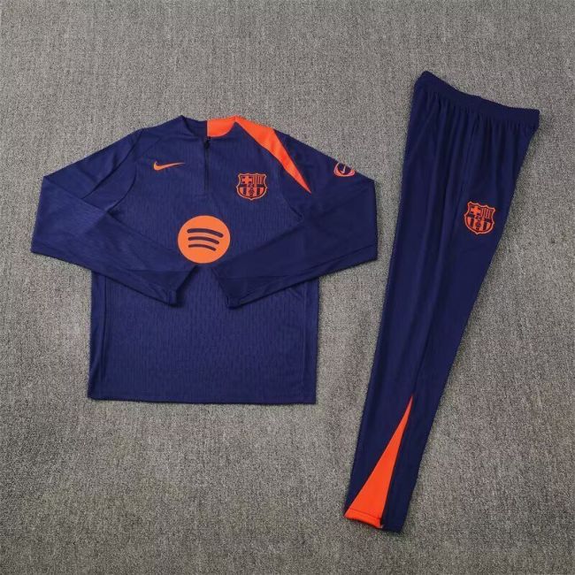 2025-2026 Barcelona Blue Soccer Training Sweater and Pants Football Kit