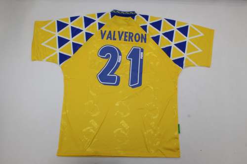 Retro Jersey 1995-1996 Las Palmas VALERON 21 Home Soccer Jersey Vintage Football Shirt