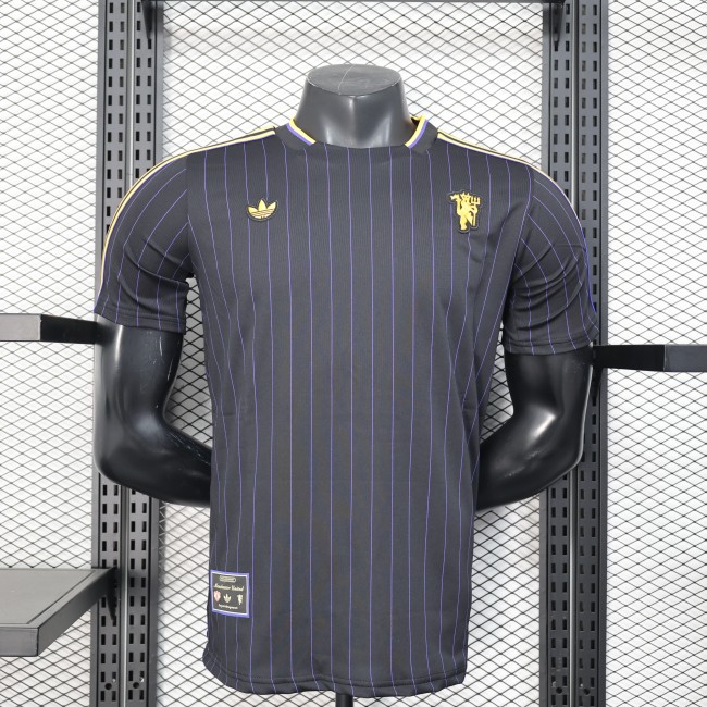 Fans Version 2025-2026 Manchester United Black Soccer Casual Shirt