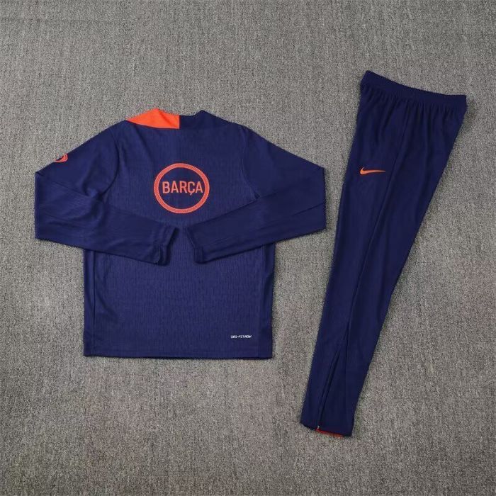 2025-2026 Barcelona Blue Soccer Training Sweater and Pants Football Kit