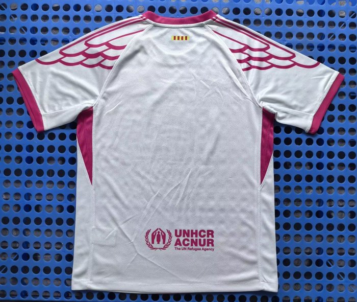 Barca Camisetas de Futbol Fans Version 2025-2026 Barcelona Pink/White Soccer Training Jersey