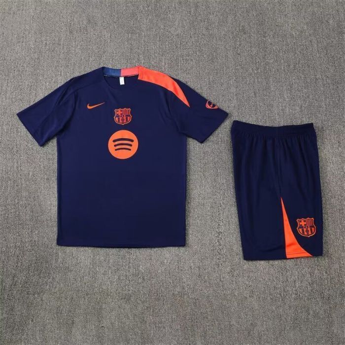 Adult Uniform 2025-2026 Barcelona Blue Soccer Training Jersey and Shorts Football Kits
