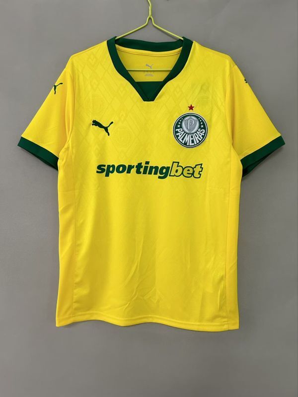 Fan Version 2025-2026 Palmeiras Third Away Yellow Soccer Jersey Football Shirt