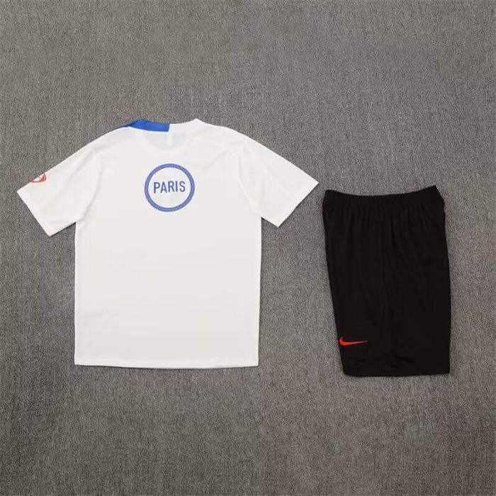 Adult Uniform 2025-2026 PSG White Soccer Training Jersey and Shorts Football Kits