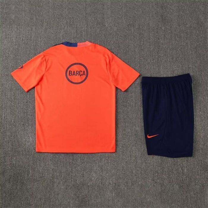 Adult Uniform 2025-2026 Barcelona Orange Soccer Training Jersey and Shorts Football Kits