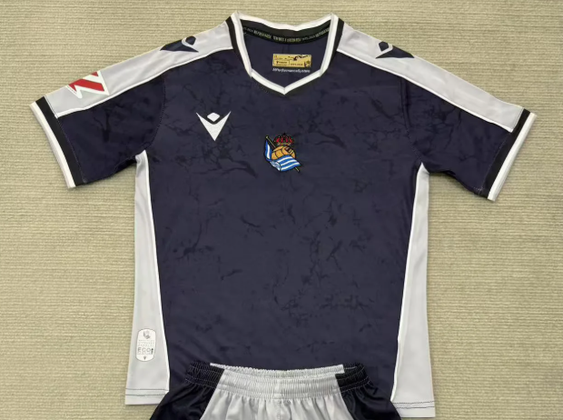 with LALIGA Patch Fan Version 2025-2026 Real Sociedad Away Soccer Jersey Football Shirt