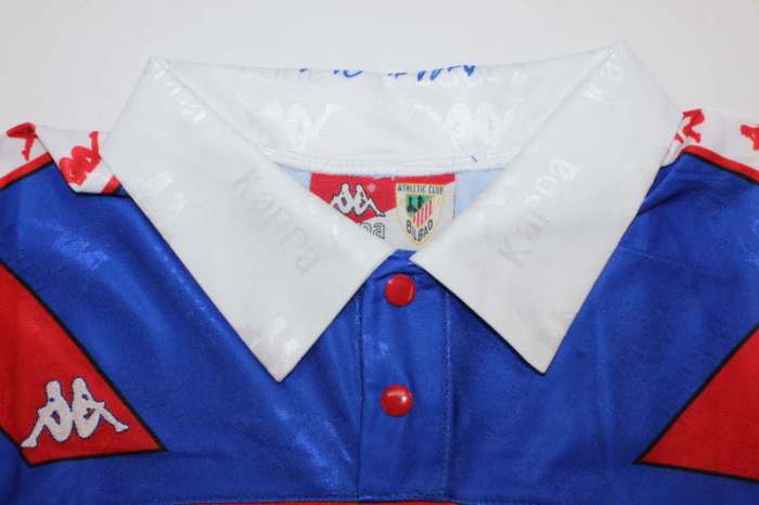 Retro Jersey 1994-1995 Athletic Bilbao 8 Away Blue Soccer Jersey Vintage Football Shirt