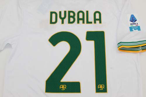 with Serie A Patch Fan Version 2025-2026 As Roma DYBALA 21 Third Away White Soccer Jersey Football Shirt