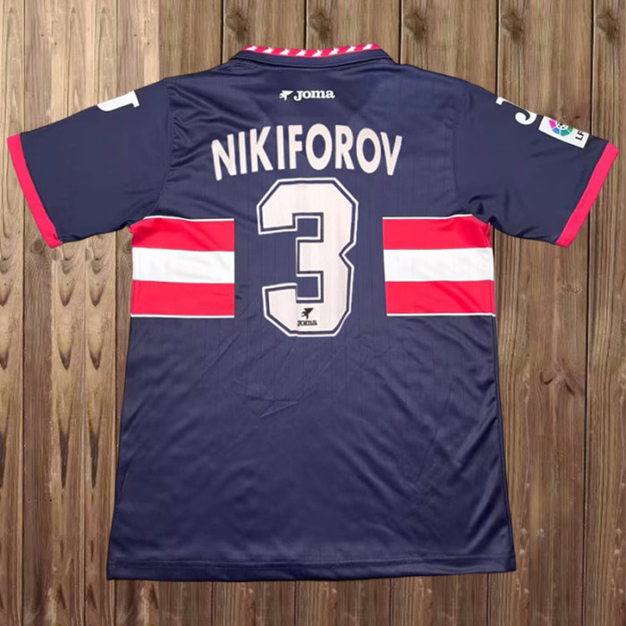 with LFP Patch Retro Jersey 1996-1997 Sporting Gijon NIKIFOROV 3 Third Away Soccer Jersey Vintage Football Shirt