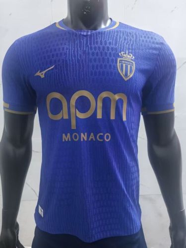 Player Version 2025-2026 AS Monaco Away Blue Soccer Jersey Football Shirt