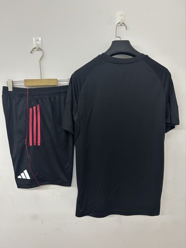 Adult Uniform 2025-2026 Ajax Black Soccer Training Jersey and Shorts Football Kits
