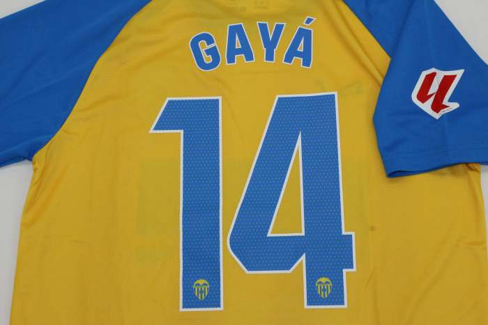 with Sponor Logo+LALIGA Patch Fans Version 2025-2026 Valencia GAYA 14 Third Away Soccer Jersey Football Shirt