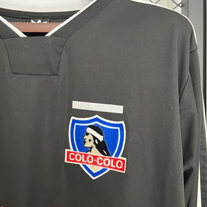 Long Sleeve Retro Jersey 1991 Colo-Colo Away Black Soccer Jersey Vintage Football Shirt