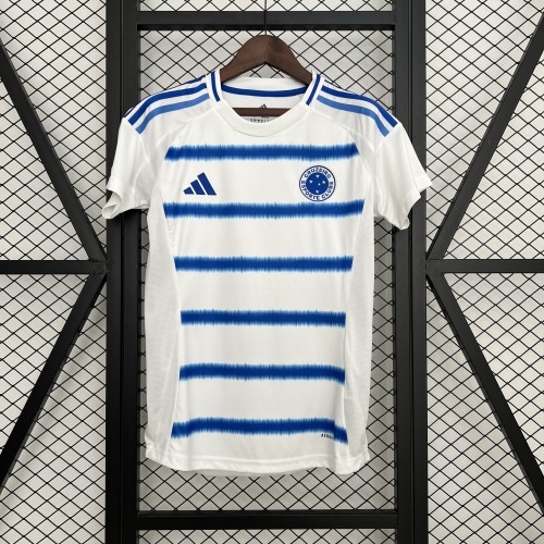 Women 2025-2026 Cruzeiro Away White Soccer Jersey Girl Football Shirt