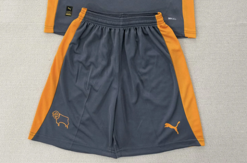 Fan Version 2025-2026 Derby County Away Grey Soccer Shorts Football Shorts
