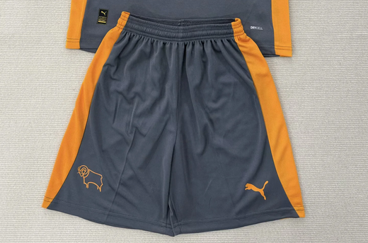 Fan Version 2025-2026 Derby County Away Grey Soccer Shorts Football Shorts