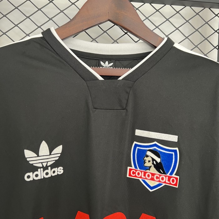 Long Sleeve Retro Jersey 1991 Colo-Colo Away Black Soccer Jersey Vintage Football Shirt