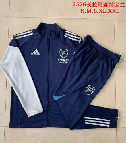 Adult 2025-2026 Arsenal Dark Blue Soccer Jacket and Long Pants Football Tracksuit