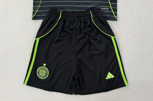 Fan Version 2025-2026 Celtic Away Black Soccer Shorts Football Shorts