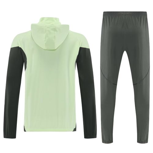 with Caps 2025-2026 Real Madrid Green Soccer Training Hoodie and Pants Football Hoody