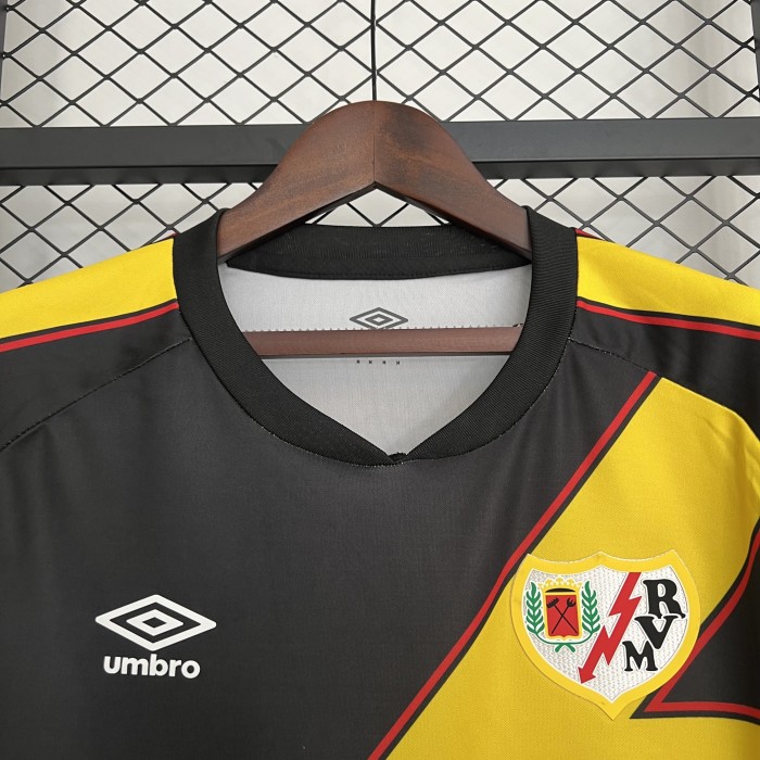 Fans Version 2025-2026 Rayo Vallecano Third Away Black Soccer Jersey Football Shirt