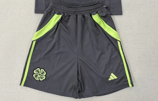 Fan Version 2025-2026 Celtic Black/Grey Goalkeeper Soccer Shorts Football Shorts