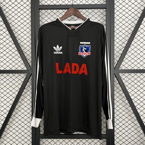 Long Sleeve Retro Jersey 1991 Colo-Colo Away Black Soccer Jersey Vintage Football Shirt