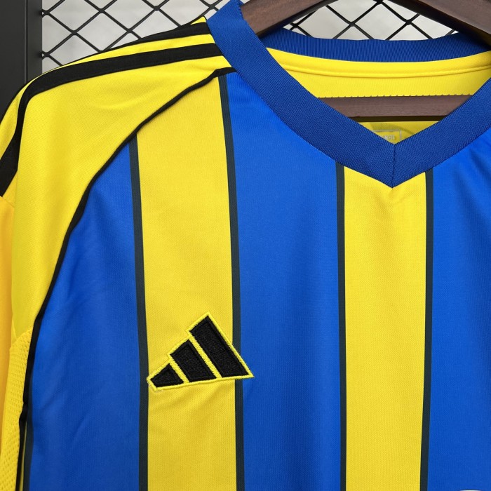 Fan Version 2025-2026 Real Oviedo Away Yellow/Blue Soccer Jersey Football Shirt