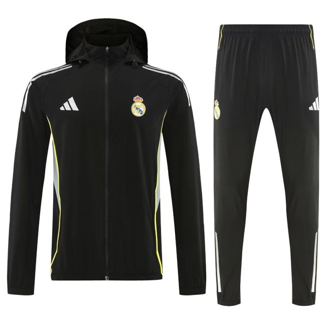 with Caps 2025-2026 Real Madrid Black Soccer Training Hoodie and Pants Football Hoody