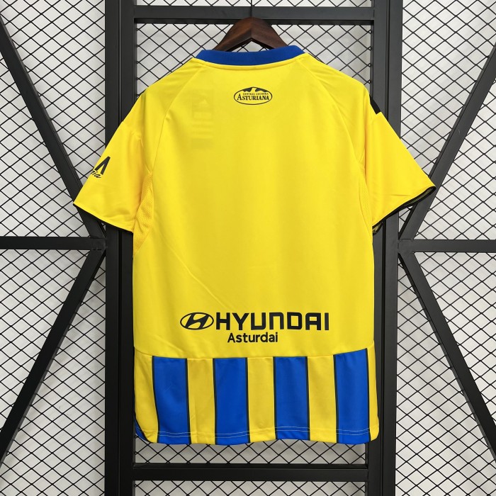 Fan Version 2025-2026 Real Oviedo Away Yellow/Blue Soccer Jersey Football Shirt