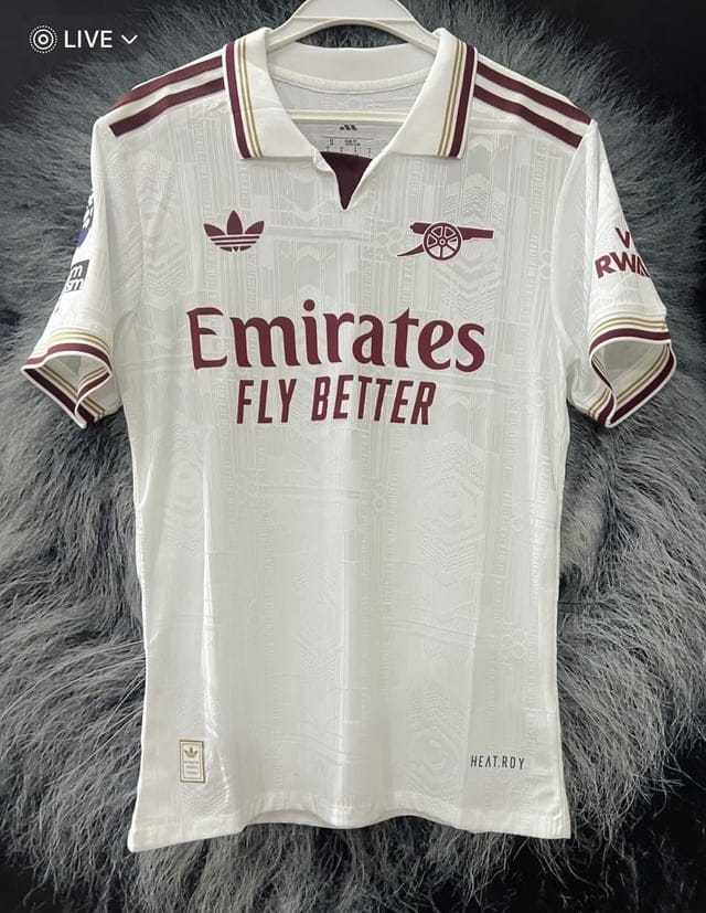with EPL Patch Fan Version Arsenal 2025-2026 Third Away White Soccer Jersey Football Shirt