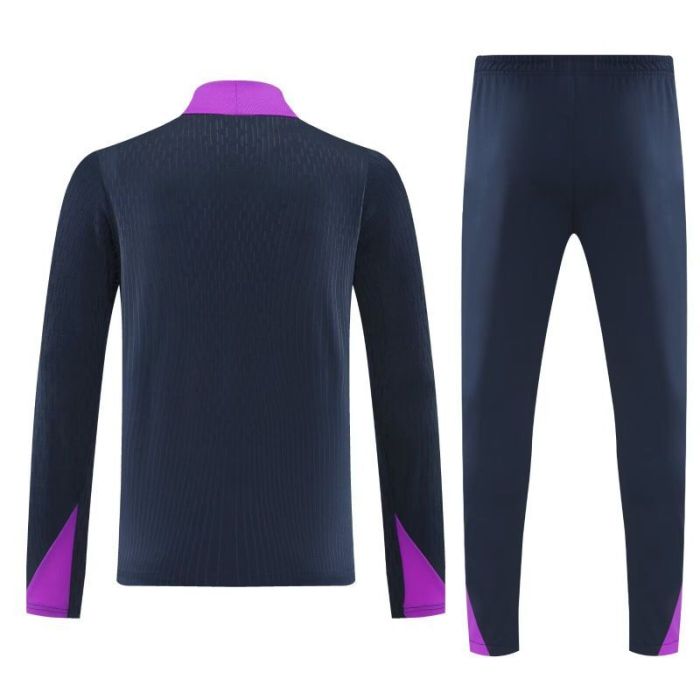 2025-2026 Barcelona Dark Blue/Purple Soccer Training Sweater and Pants Football Kit