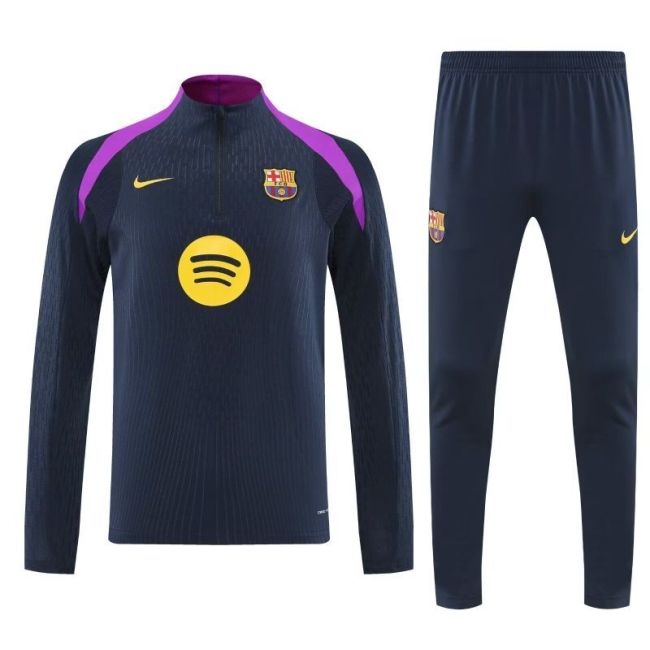 2025-2026 Barcelona Dark Blue/Purple Soccer Training Sweater and Pants Football Kit