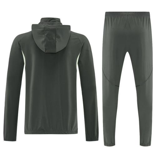 with Caps 2025-2026 Real Madrid Dark Green Soccer Training Hoodie and Pants Football Hoody