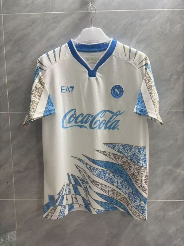 Fan Version 2025-2026 Calcio Napoli White Football Shirt Napoles Soccer Training Jersey