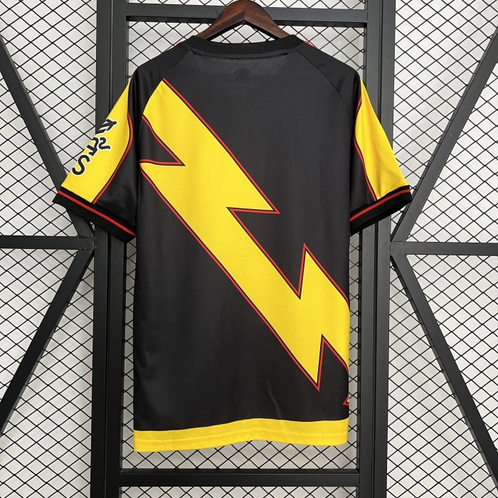 Fans Version 2025-2026 Rayo Vallecano Third Away Black Soccer Jersey Football Shirt