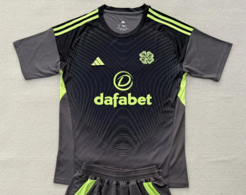 Fan Version 2025-2026 Celtic Black/Grey Goalkeeper Soccer Jersey Football Shirt