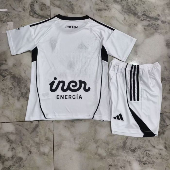 with LALIGA Patch Youth Uniform Kids Kit Albacete 2025-2026 Home Soccer Jersey Shorts Child Football Set