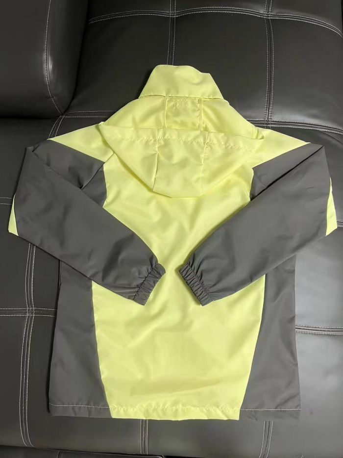 with Caps 2025-2026 Arsenal Yellow/Grey Soccer Windbreaker Jacket Football Jacket