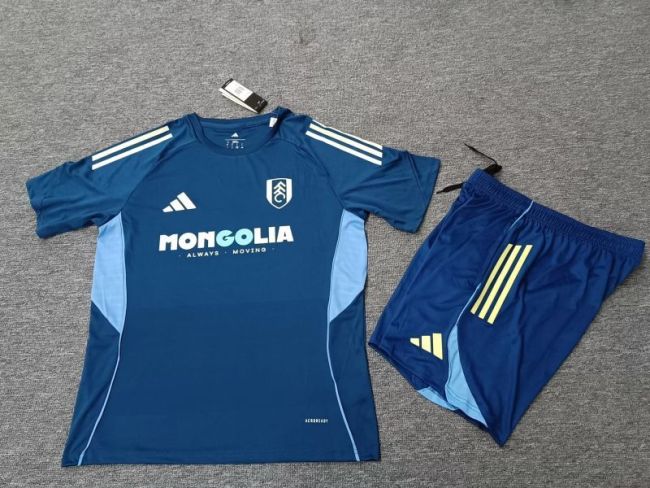 Adult Uniform 2025-2026 Fulham Dark Blue Soccer Training Jersey and Shorts Football Kits