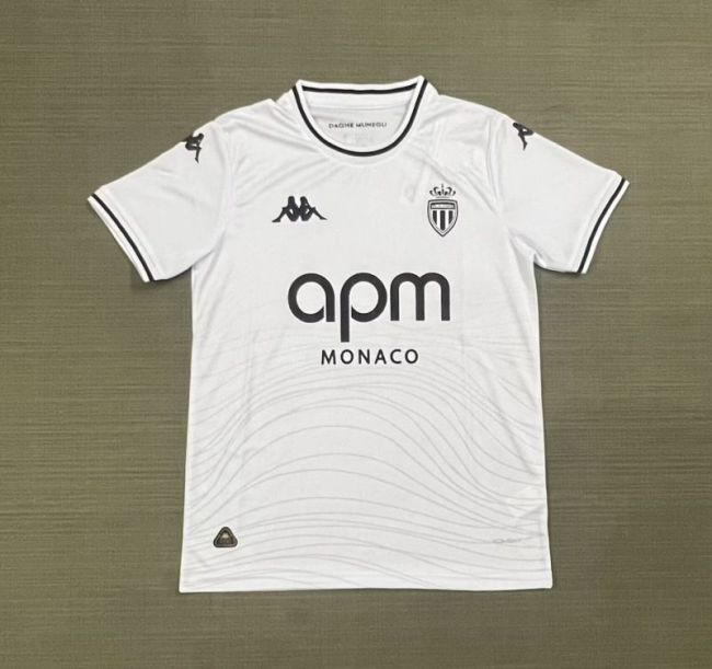 Fan Version 2025-2026 AS Monaco White Soccer Jersey Football Shirt