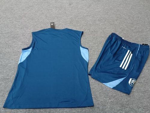 Adult Uniform 2025-2026 Fulham Dark Blue Soccer Training Vest and Shorts Football Set