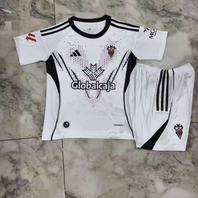 with LALIGA Patch Youth Uniform Kids Kit Albacete 2025-2026 Home Soccer Jersey Shorts Child Football Set