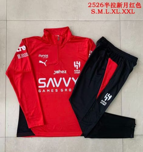 2025-2026 Al-Halil Red Soccer Training Sweater and Pants Football Kit