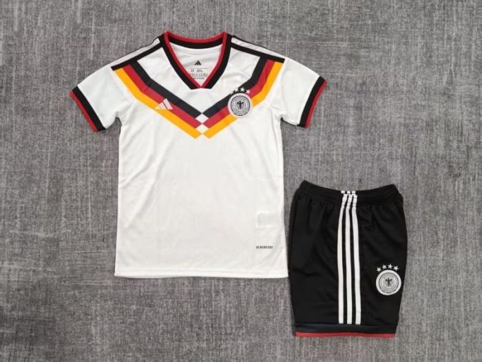 Youth Uniform Kids Kit 2025-2026 Germany Home Soccer Jersey Shorts White Child Football Set