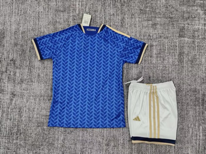 Youth Uniform Kids Kit 2026 Italy Home Soccer Jersey Shorts Child Football Set